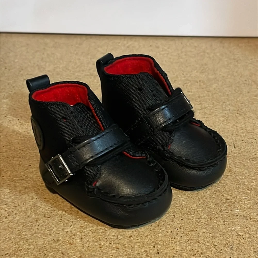 Polo Ralph Lauren Ranger Crib Shoes Booties black Baby Infant Boys Girls Size 0